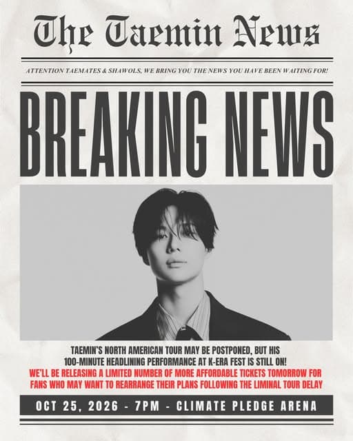 TAEMIN headlines K-ERA Fest — Climate Pledge Arena, October 25