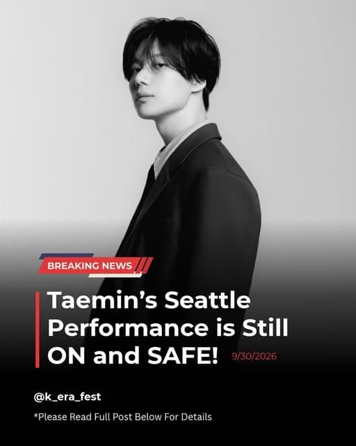 TAEMIN's Seattle performance confirmed — announcement post